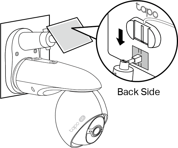 Displays the direction to slide the solar panel onto the bracket