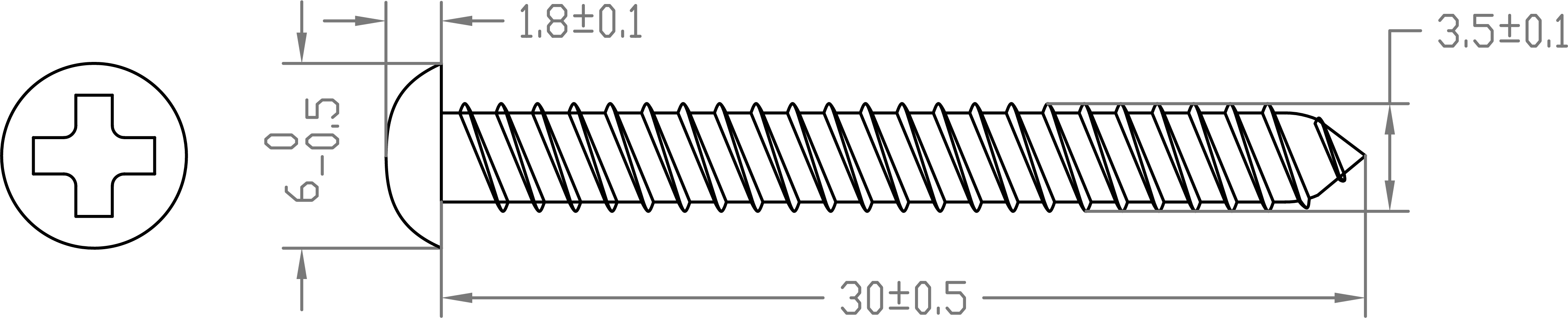 ST3.5*30 screw size