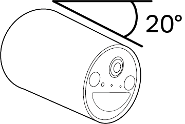 Tilt the camera downwards at an angle of about 20°.