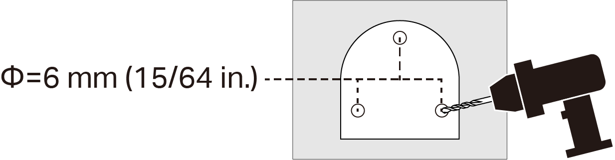 mouting template and drill bit