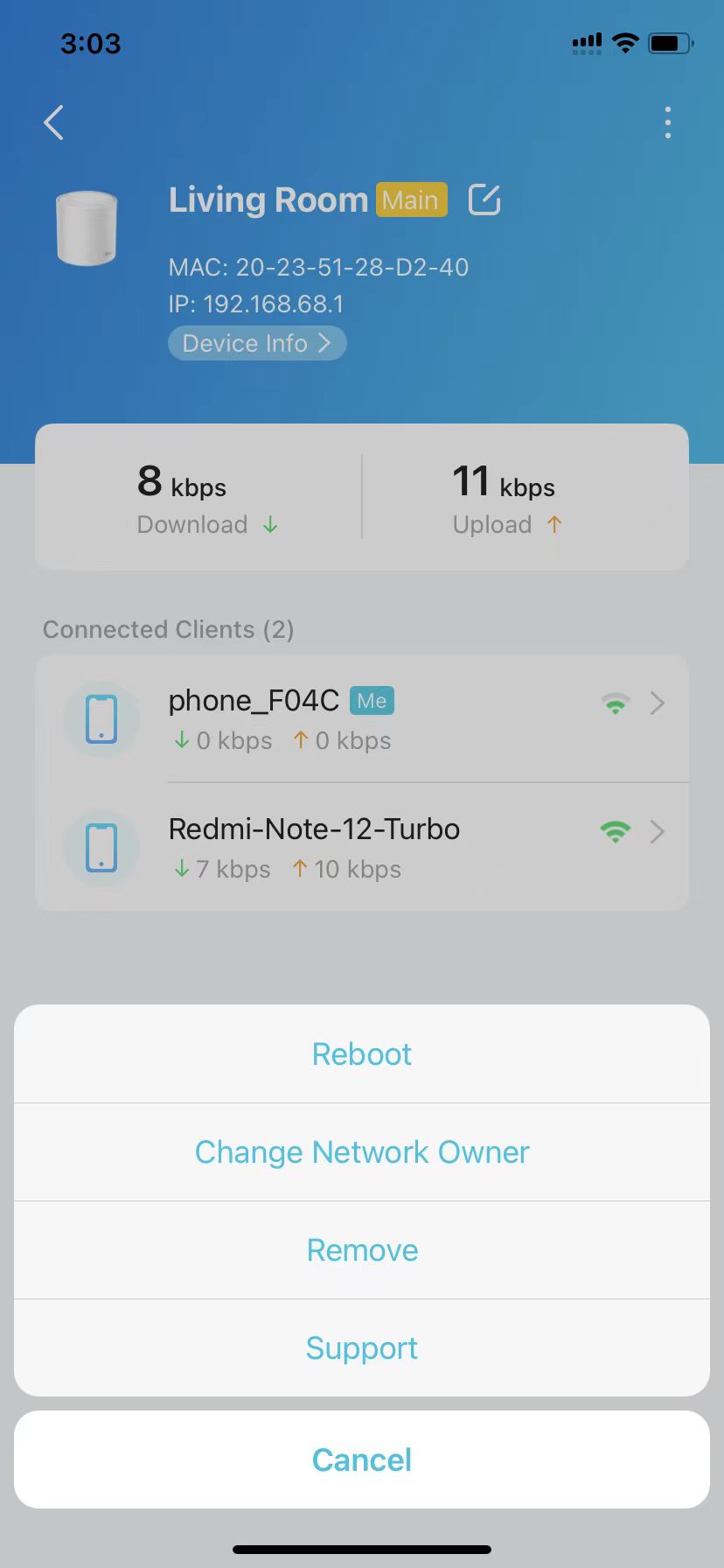 more settings about this Deco device
