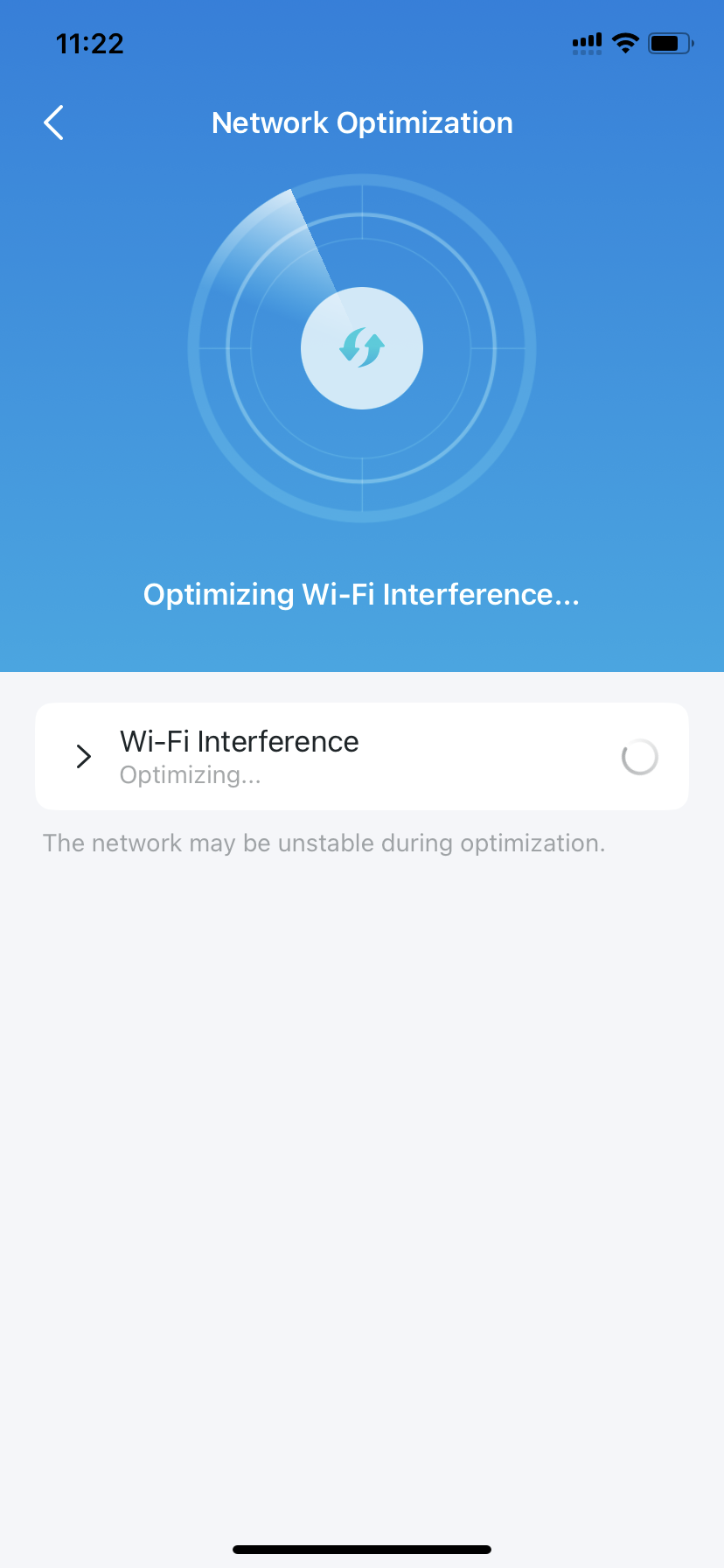 the network is optimizating