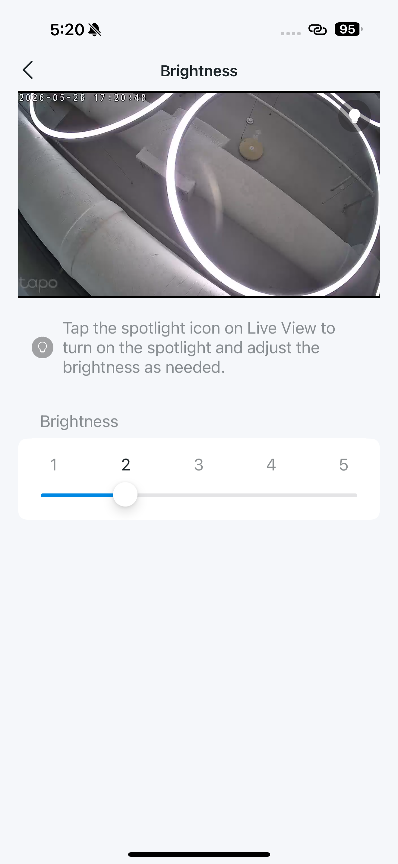 Night Mode Settings, Full Color Mode, Spotlight Brightness Settings page
