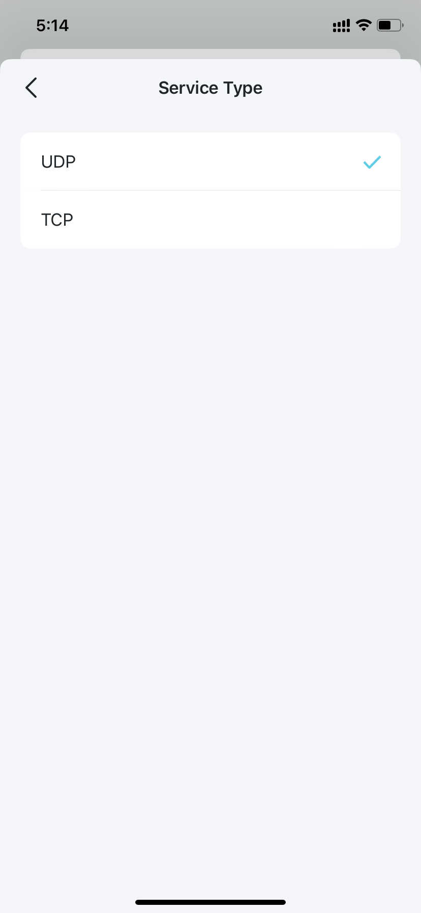 service type for OpenVPN