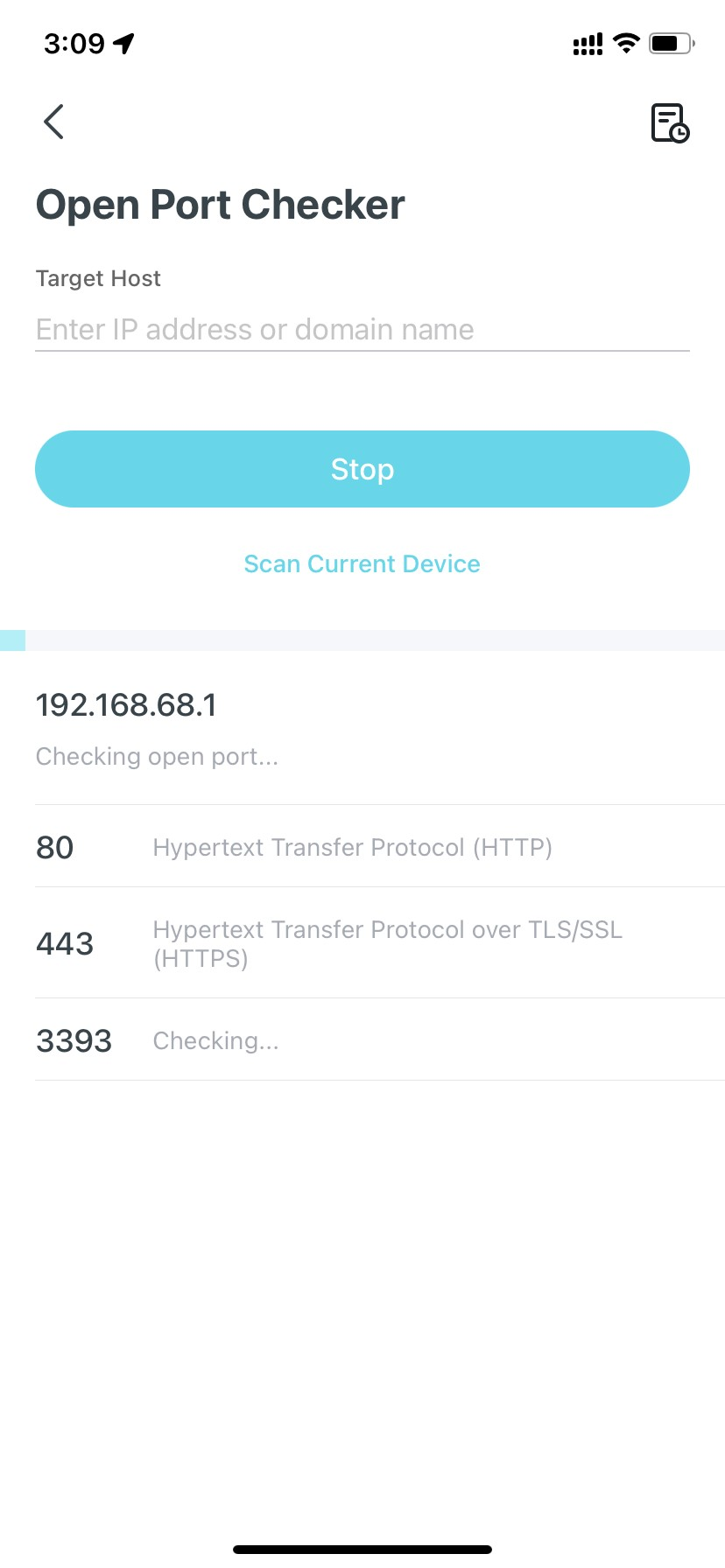 Open Port Checker settings page