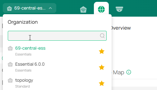 Organization drop-down list