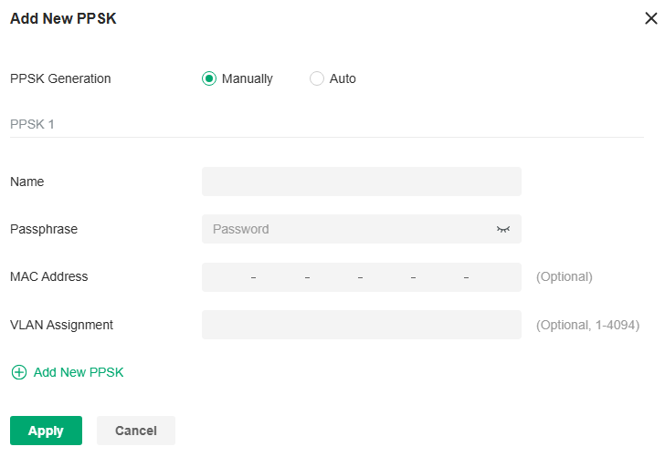 Add PPSK entries manually