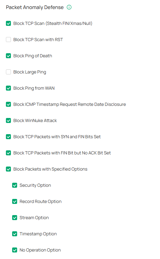 Packet Anomaly Defense