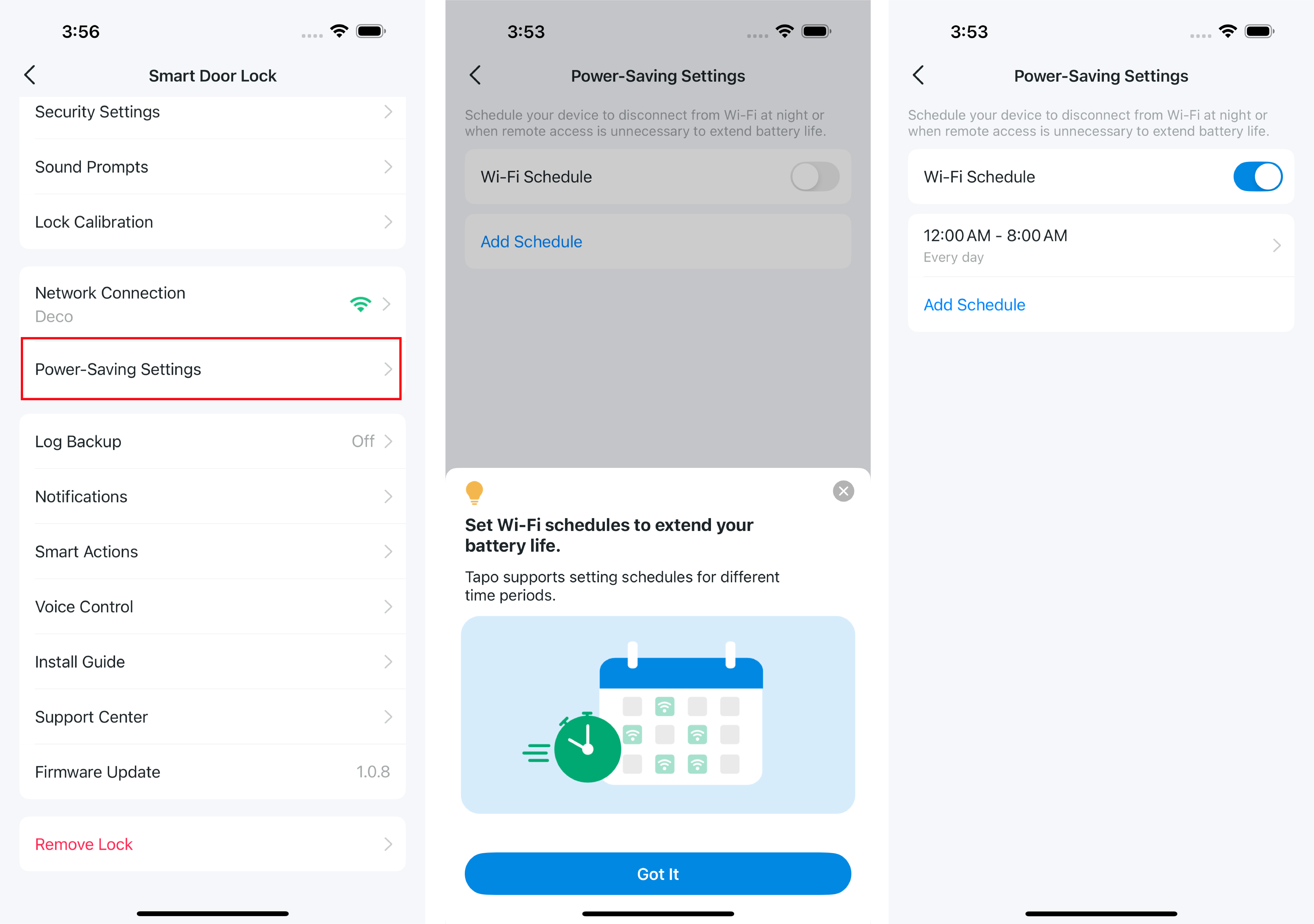 Set power-saving settings
