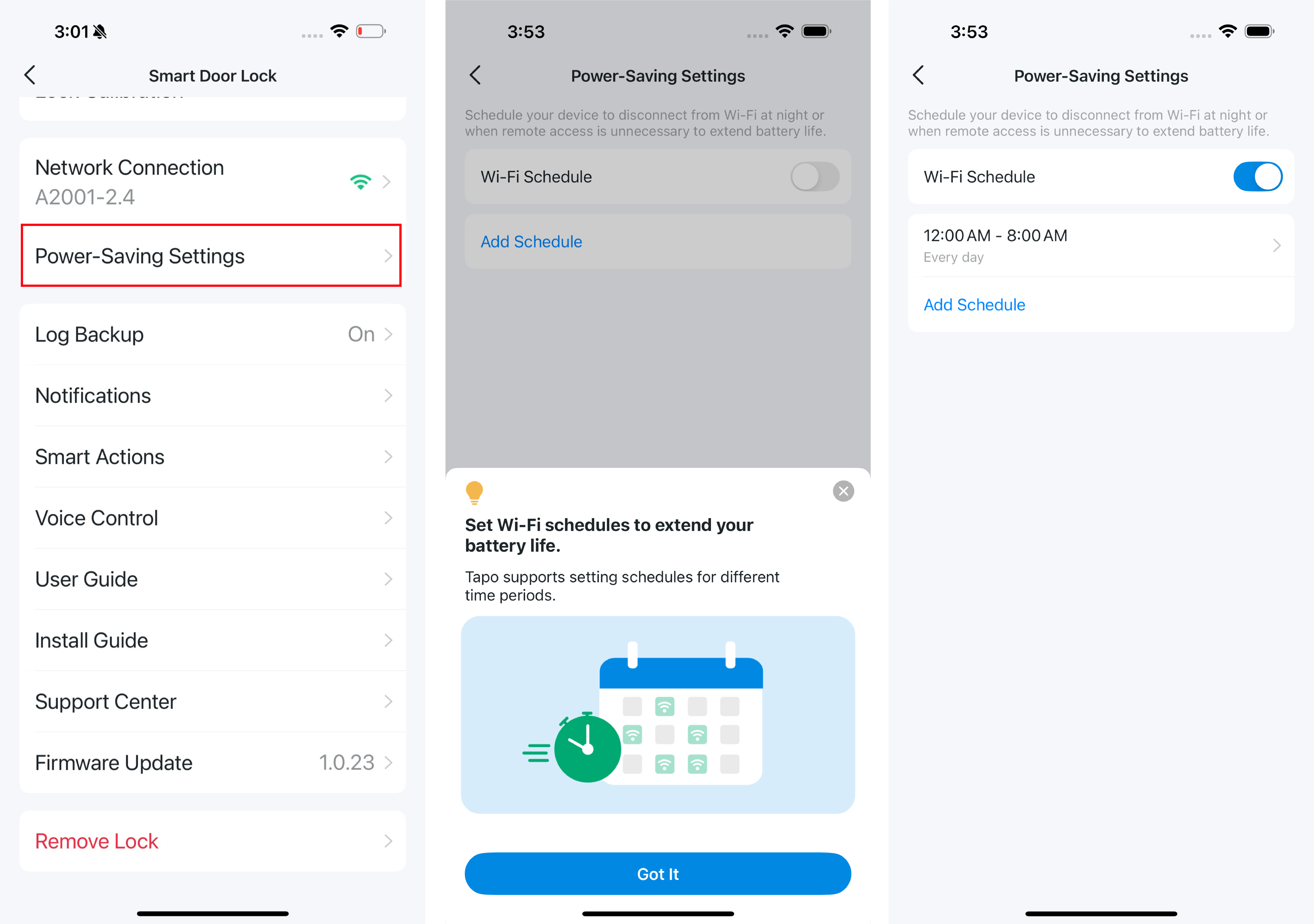 Set power-saving settings