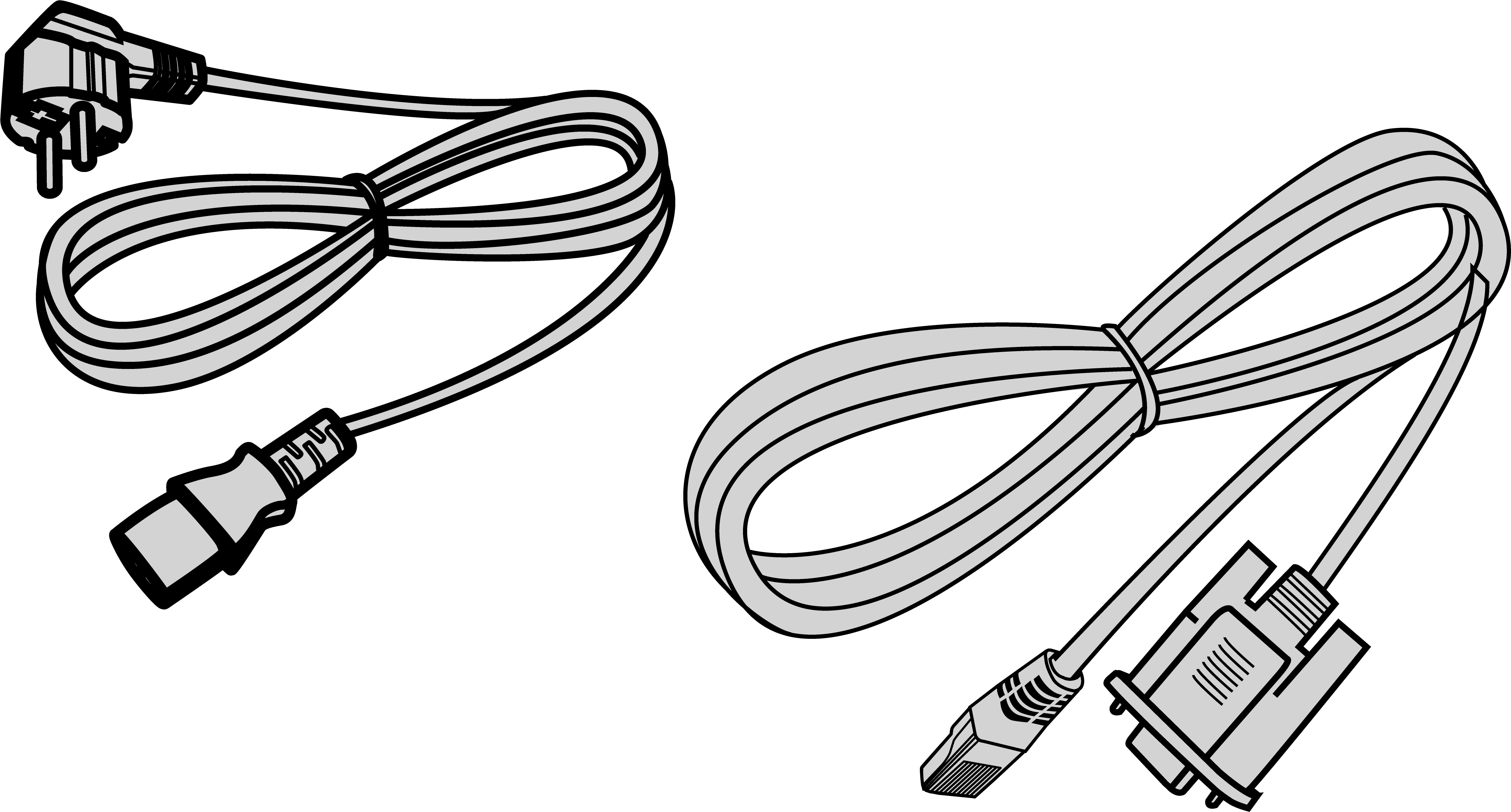 Image of power cords and one console cable