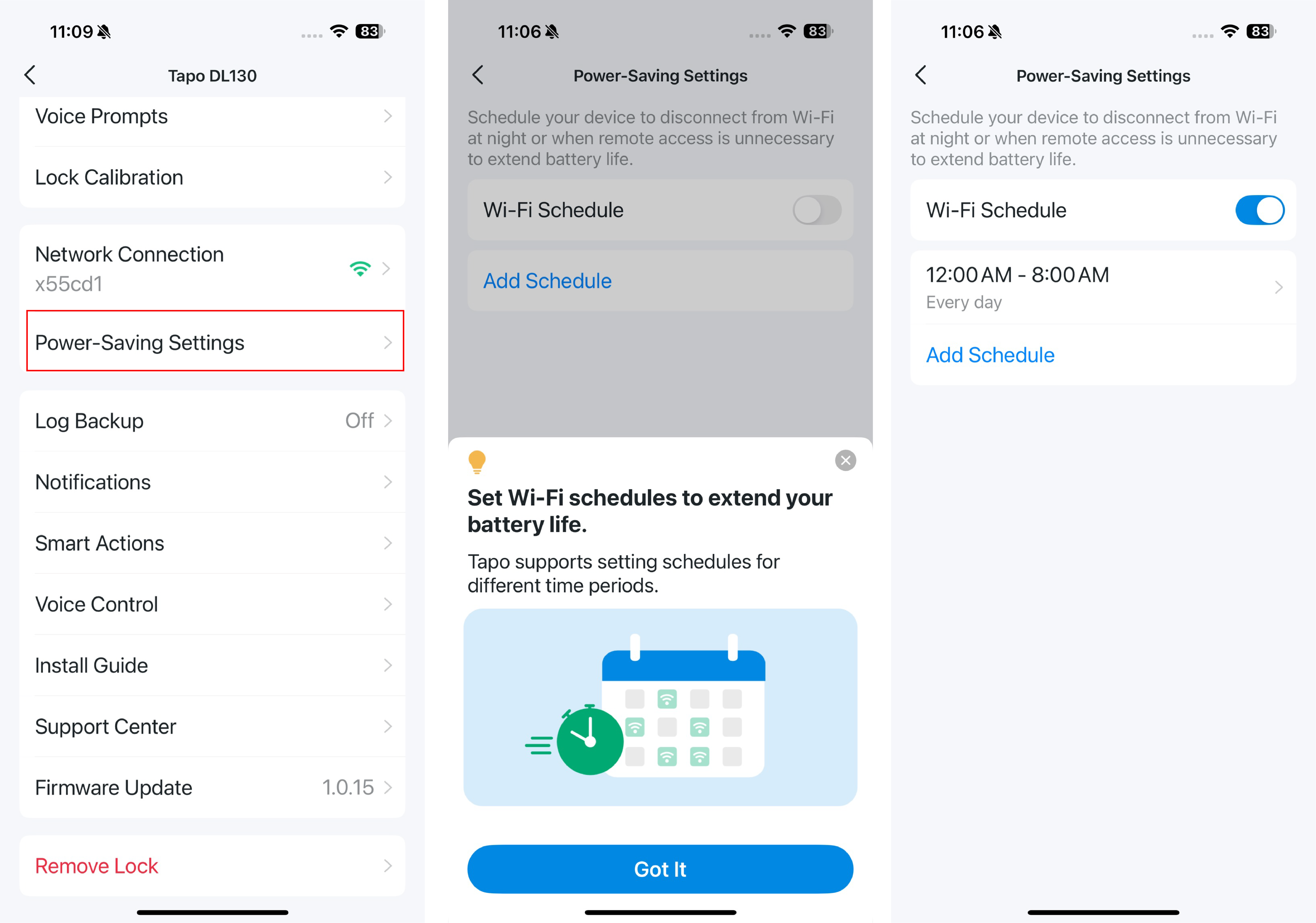 Set power-saving settings