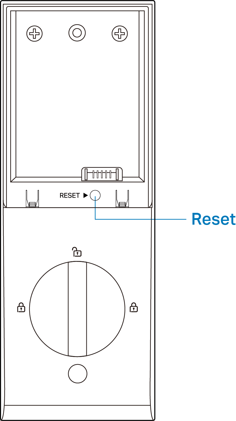Reset button on the interior assembly