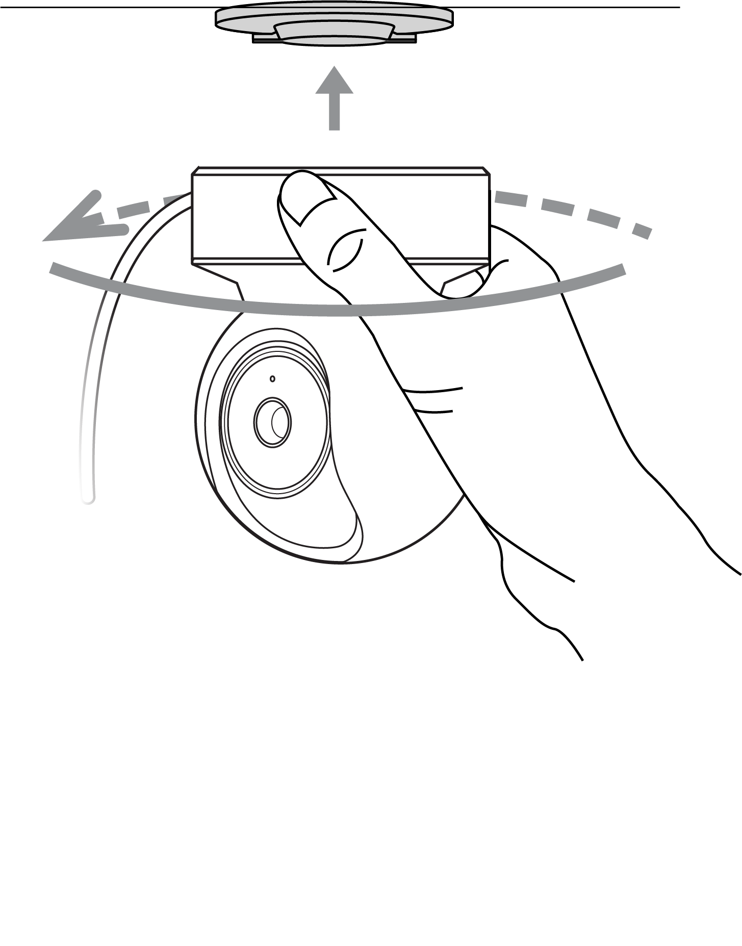 Rotate the camera to the base