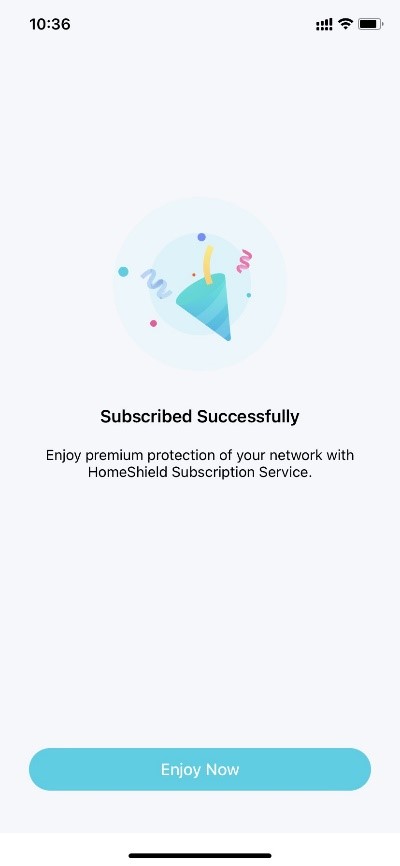 image displaying the subscription is successful