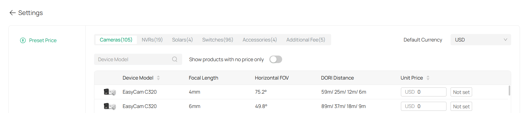 Settings (Design tool
