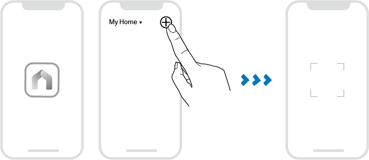 Add device and scan QR code page in the app