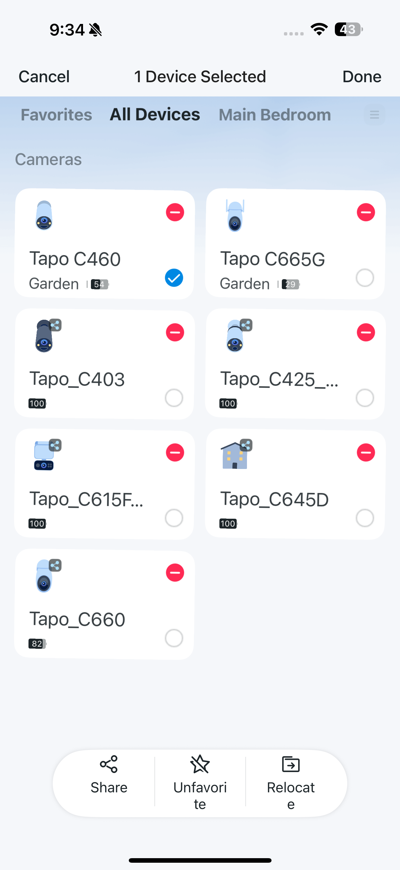 Tap the device card of the one you want to delete 