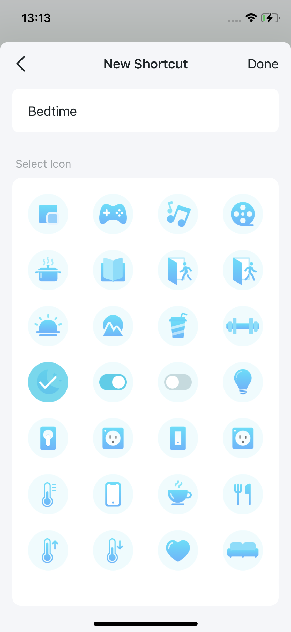 icon options for the shortcut