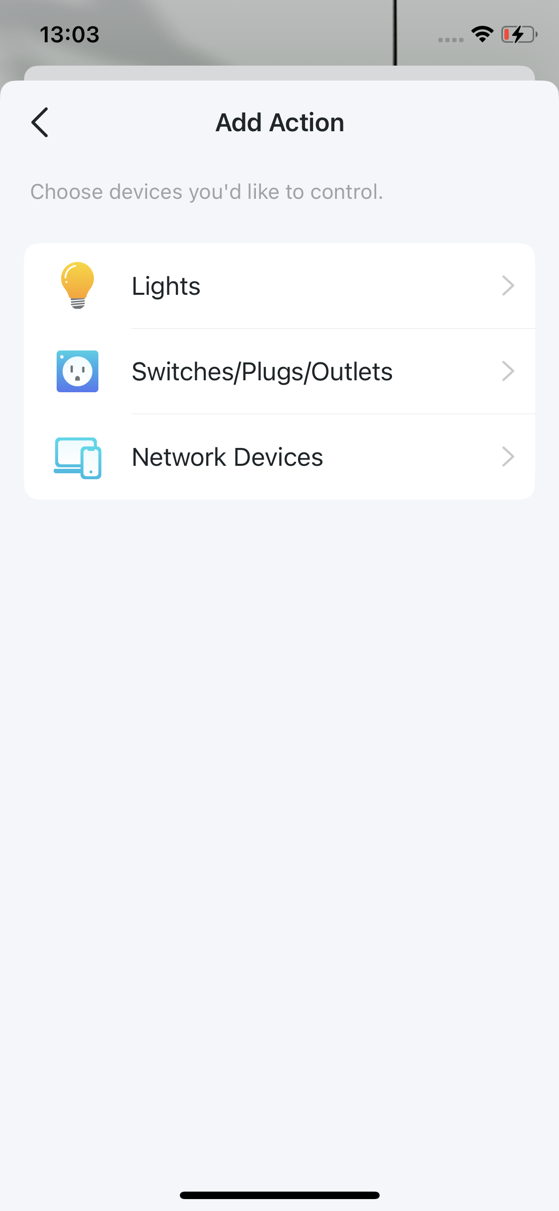 devices available for control