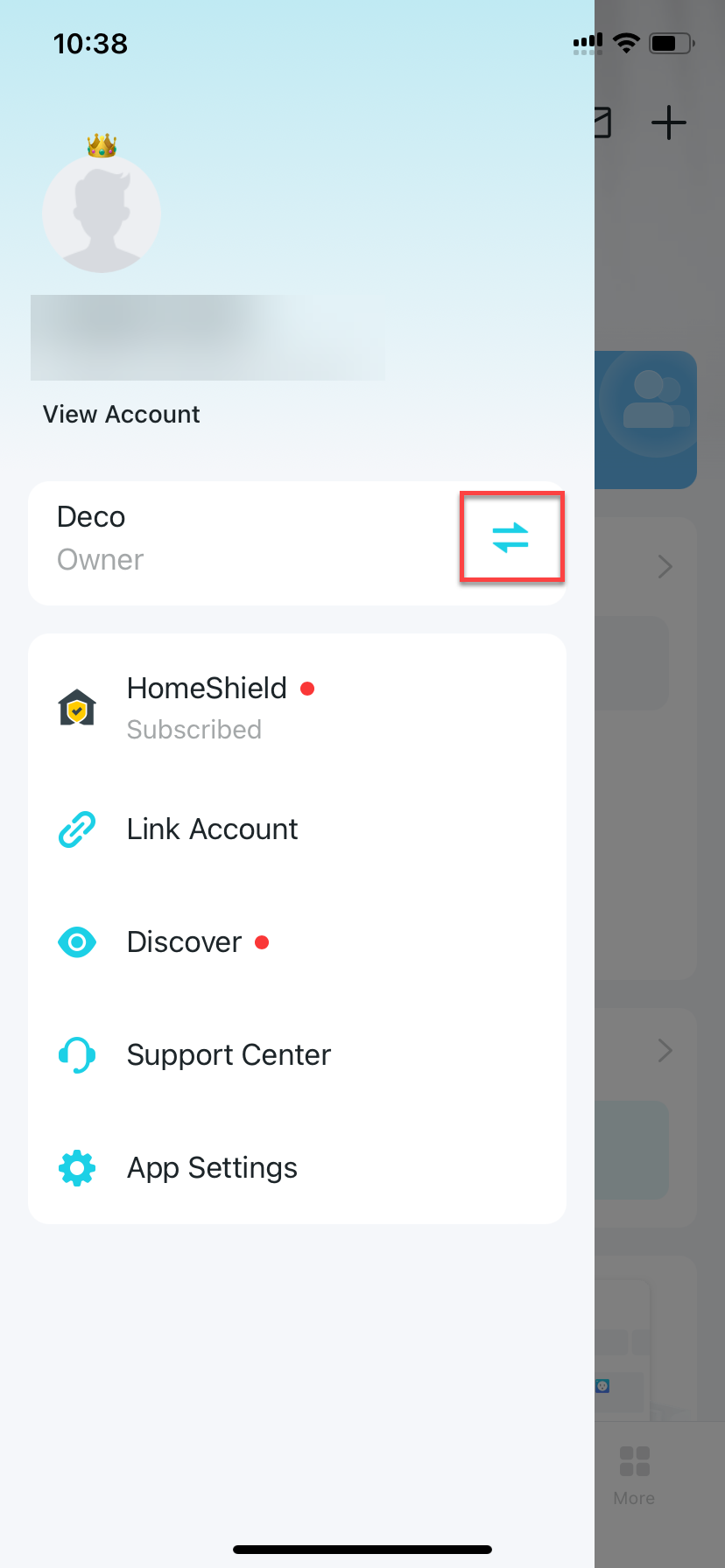 Locate the change network button