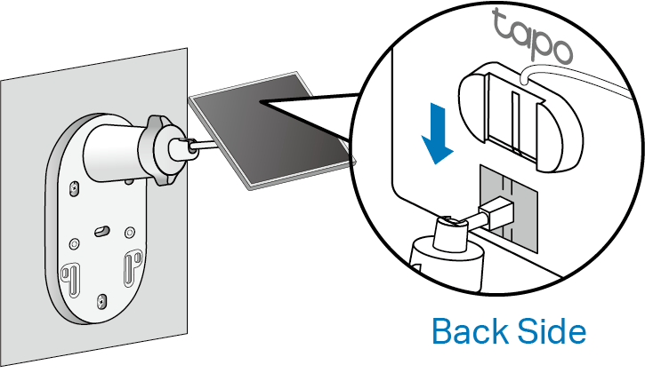 Displays how to secure the solar panel