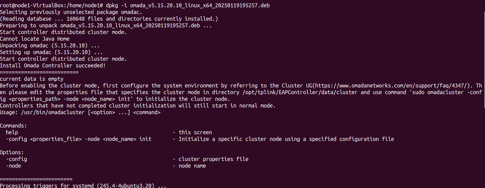 Start installing the Controller and edit the properties file