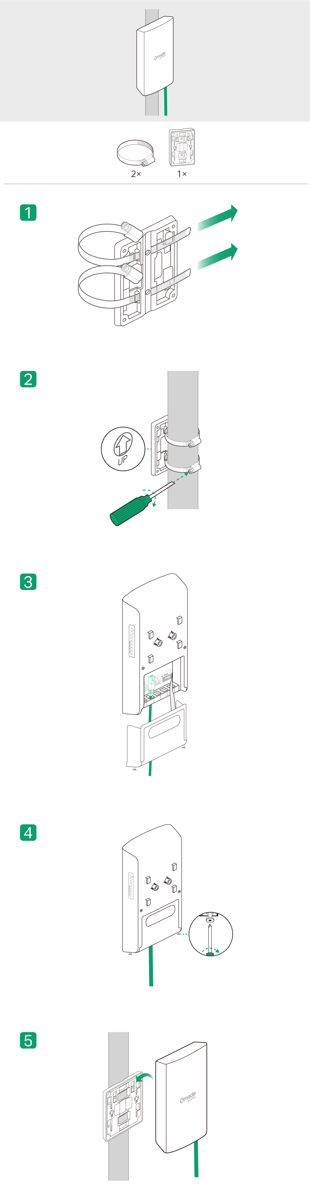 Steps - Option 1 Pole Mounting