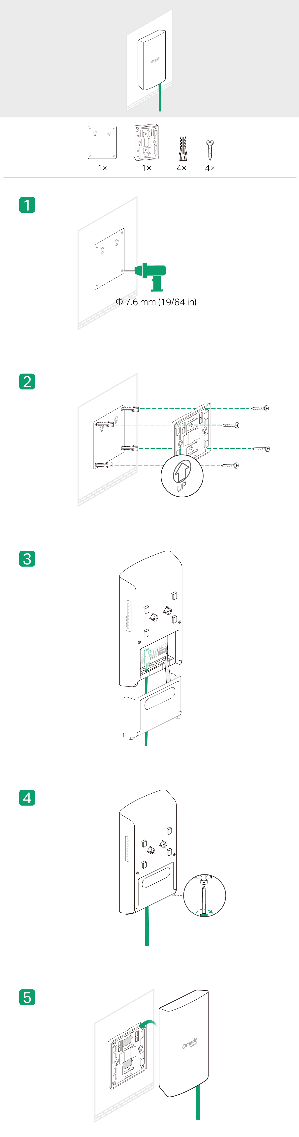 Steps - Option 2 Wall Mounting