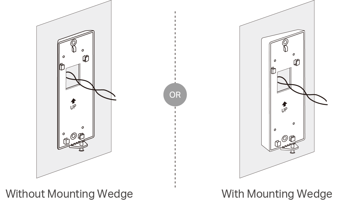 Stick the bracket to the wall and attach the doorbell to the bracket