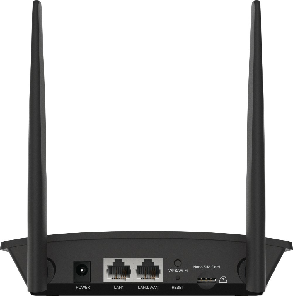 Back panel of 300Mbps Wireless N 4G LTE Router