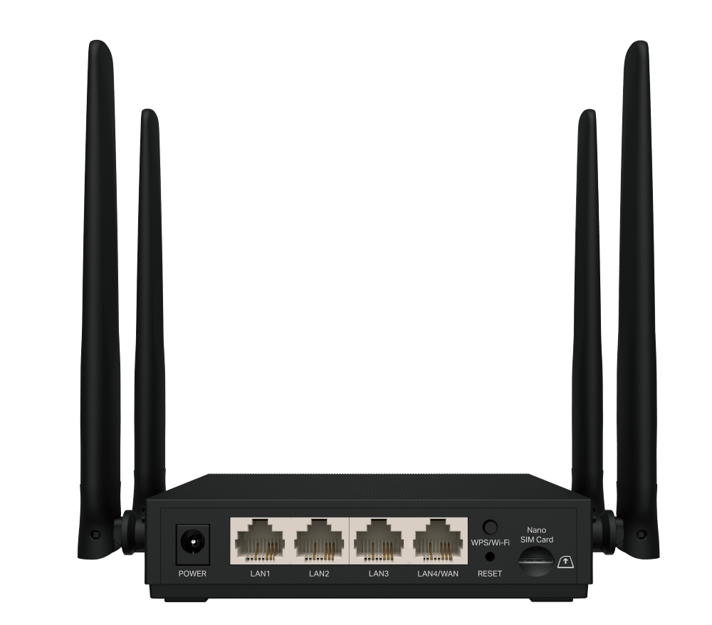 Back panel of 300Mbps Wireless N 4G LTE Router