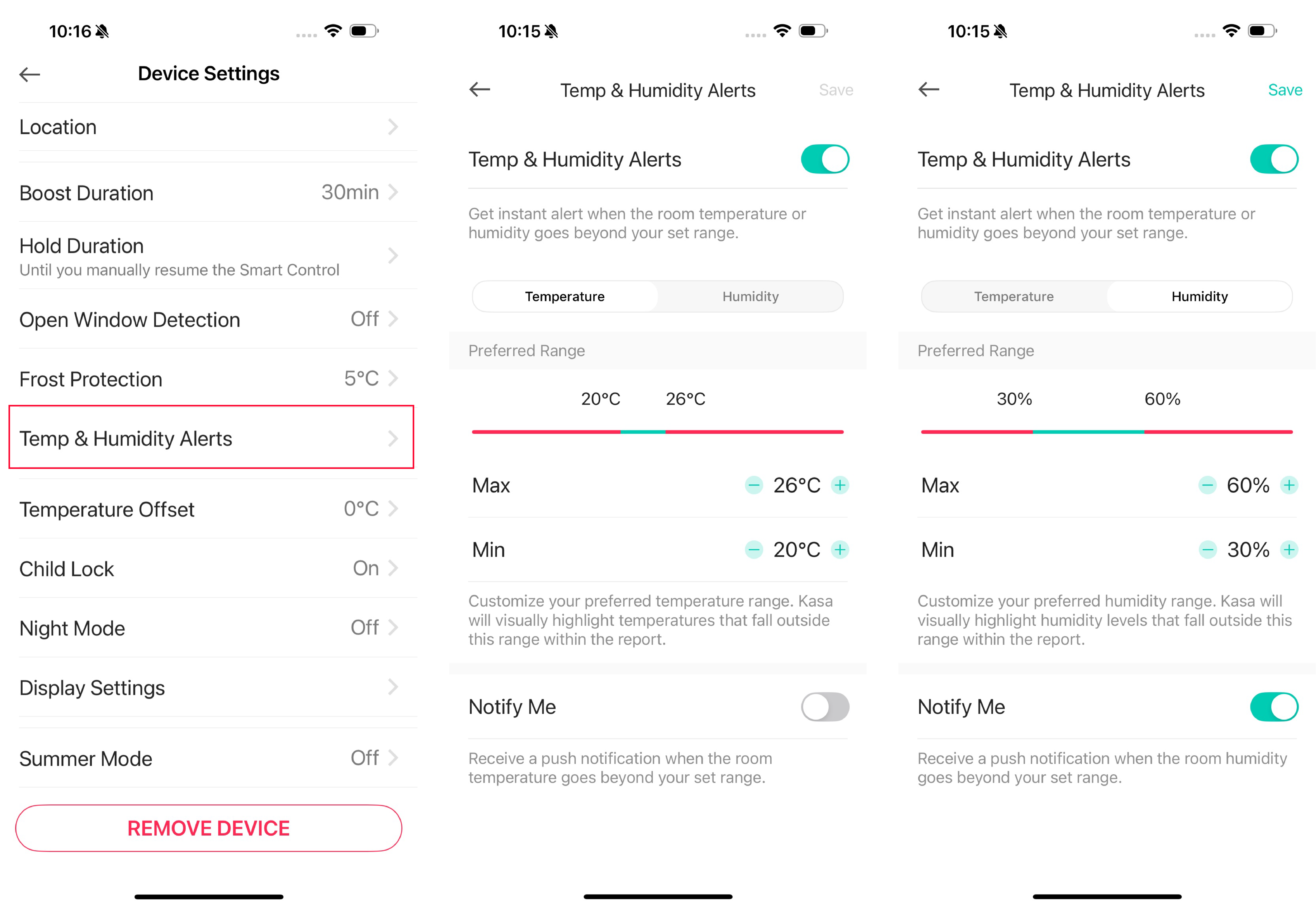 Temp & Humidity Alerts