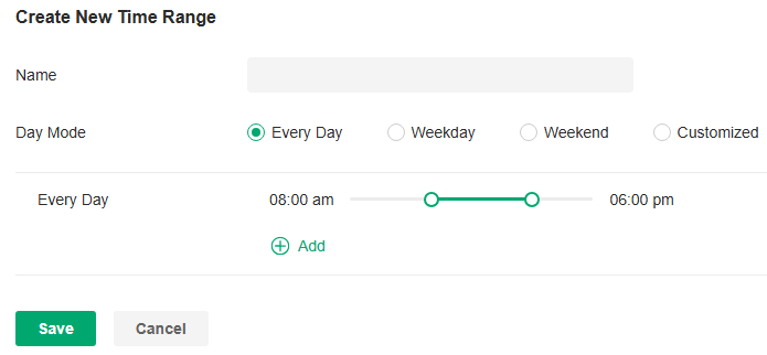 Create New Time Range