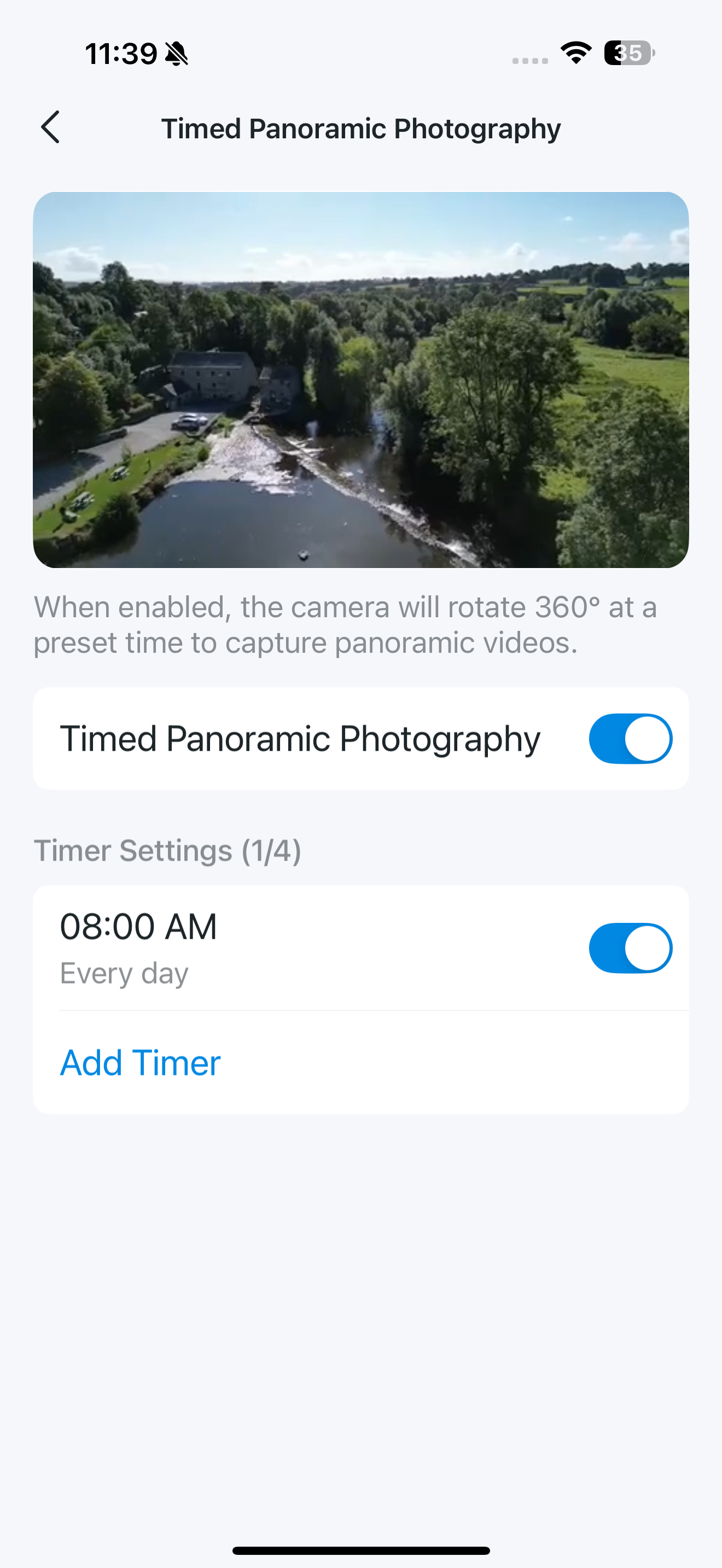 Timed Panoramic page in the app