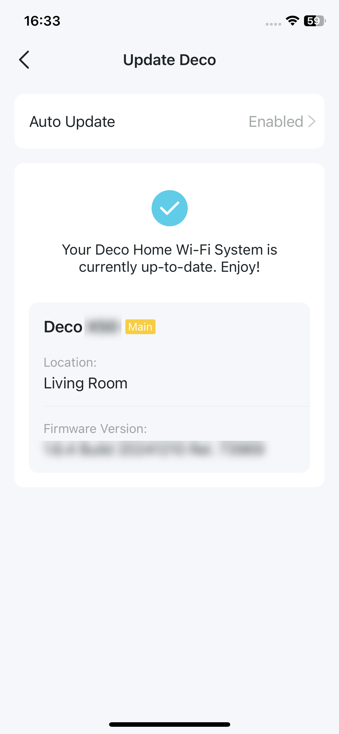 deco's firmware version is up-to-date