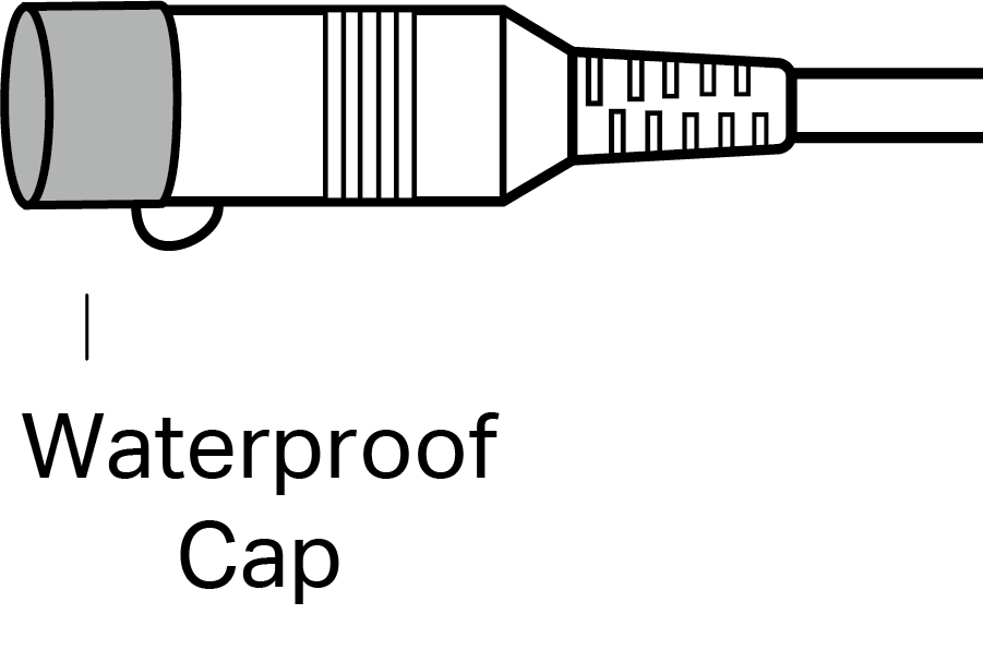 Displays how to install the waterproof cap