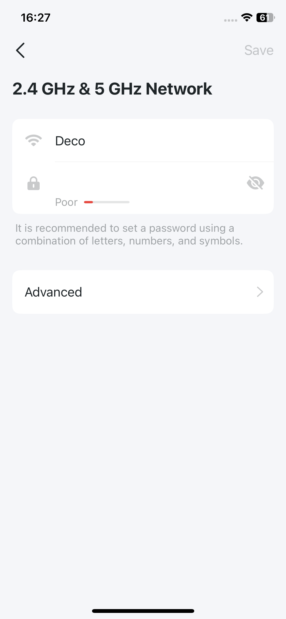 wifi settings page for changing the Wi-Fi network name and password 