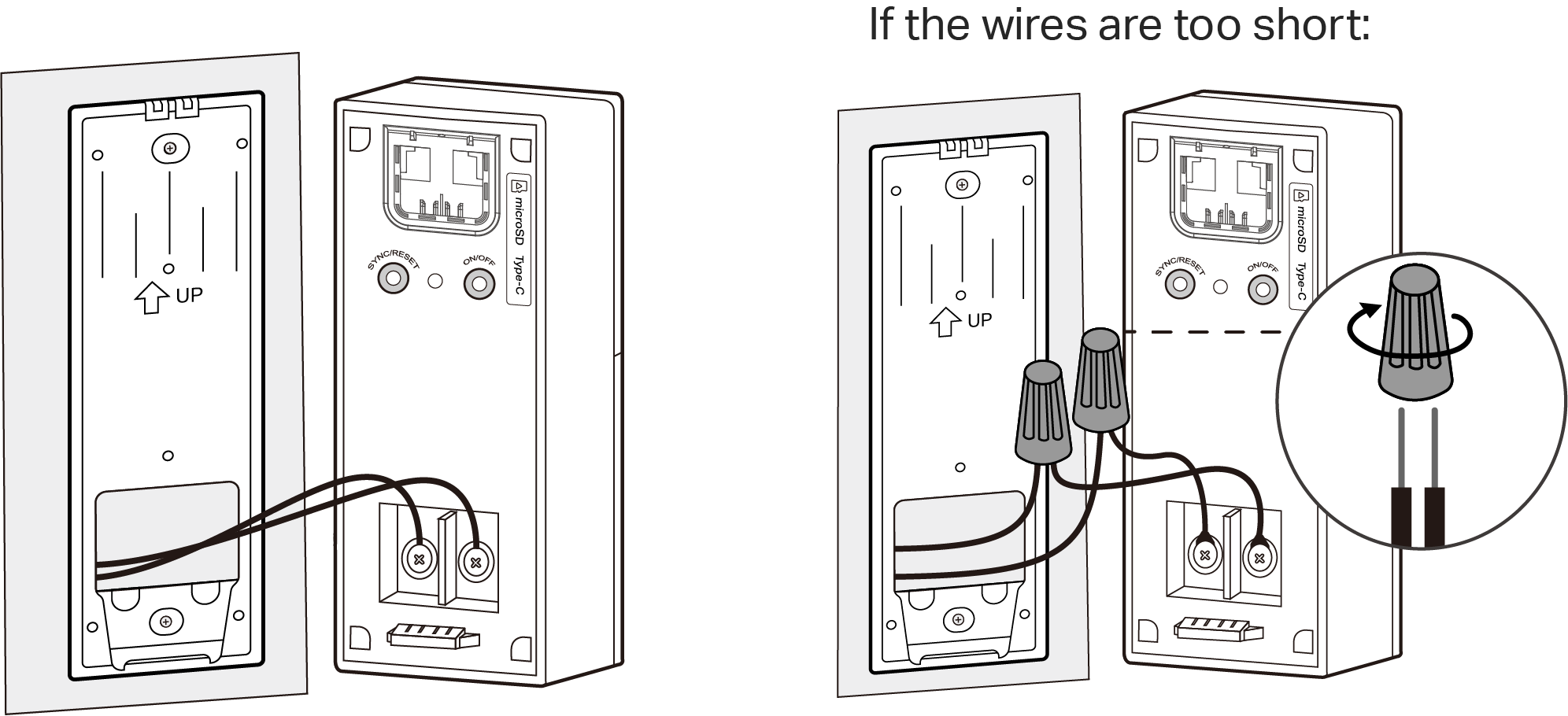 Connect the wires to the doorbell