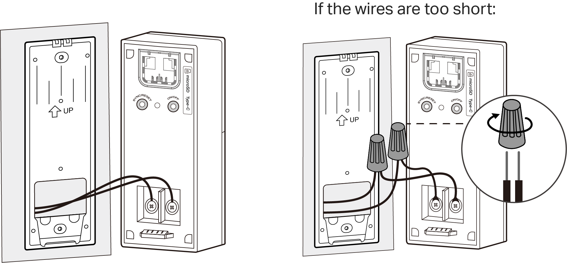 Connect the wires to the doorbell