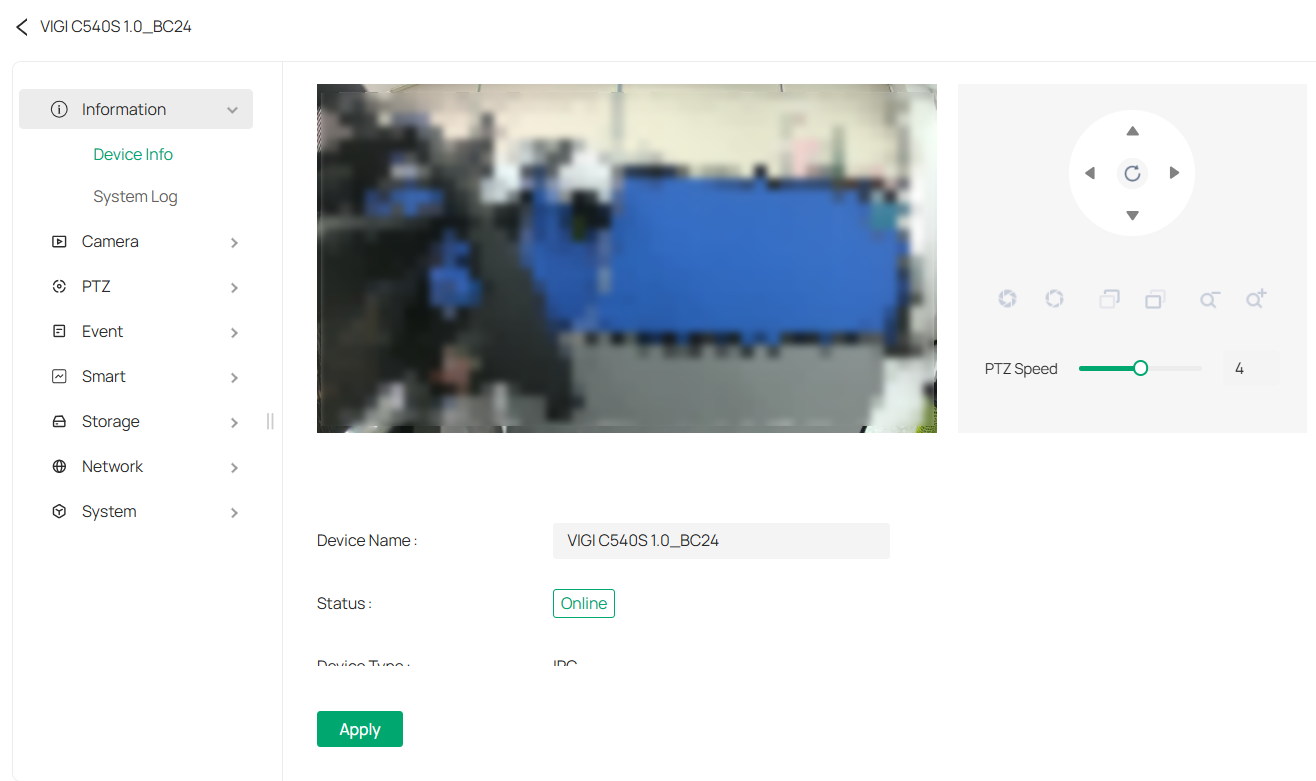 camera settings page