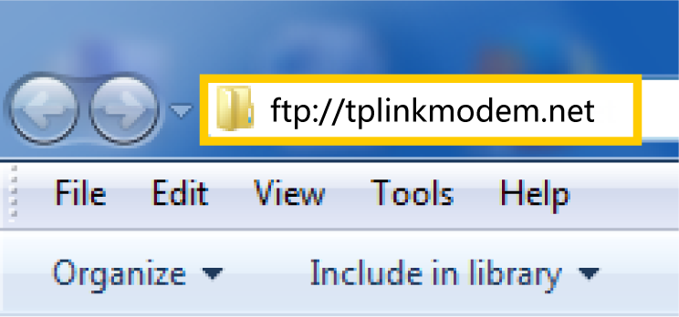 Image of entering tplinkmodem.net in server address