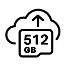 512GB SD card and Cloud Storage Icon