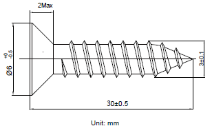 Screw Size with 6mm diameters