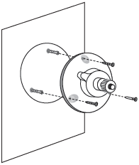 Insert three anchors into the holes and use the screws to affix the bracket over the anchors.