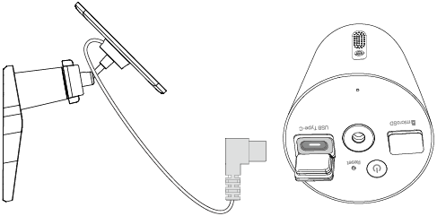 Connect the solar panel by inserting the connector into the charging port until snug.