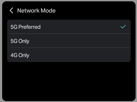 selecting network mode on the Mobile Wi-Fi device.