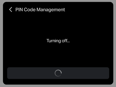 PIN Code is turning off
