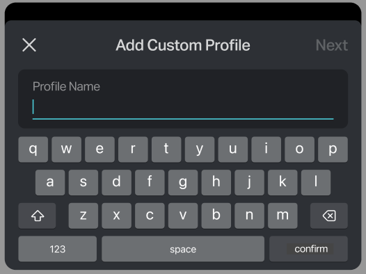 specify Profile Name