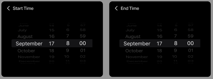 specify the start and end time